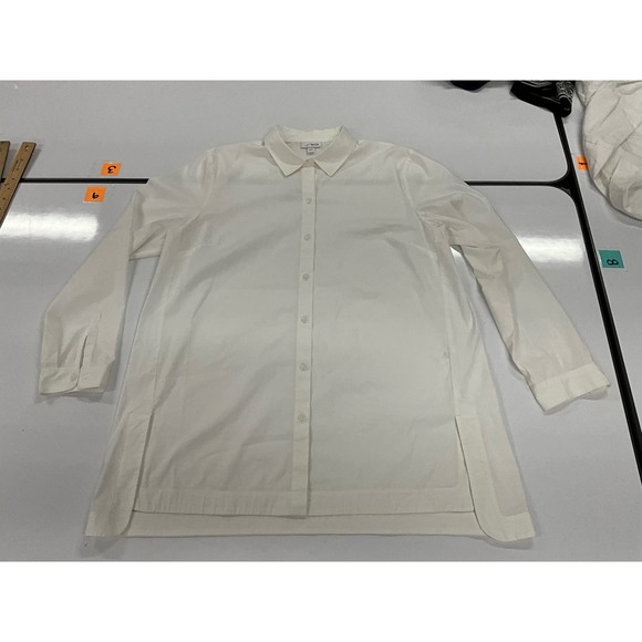 J. Jill The White Shirt Collection L  Button Up Classic Long Sleeve Rounded Hem - Picture 1 of 8